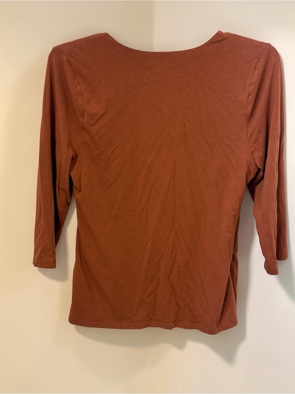 Soft Surroundings Rust Wrap-Style Long Sleeve Top - Picture 3 of 4